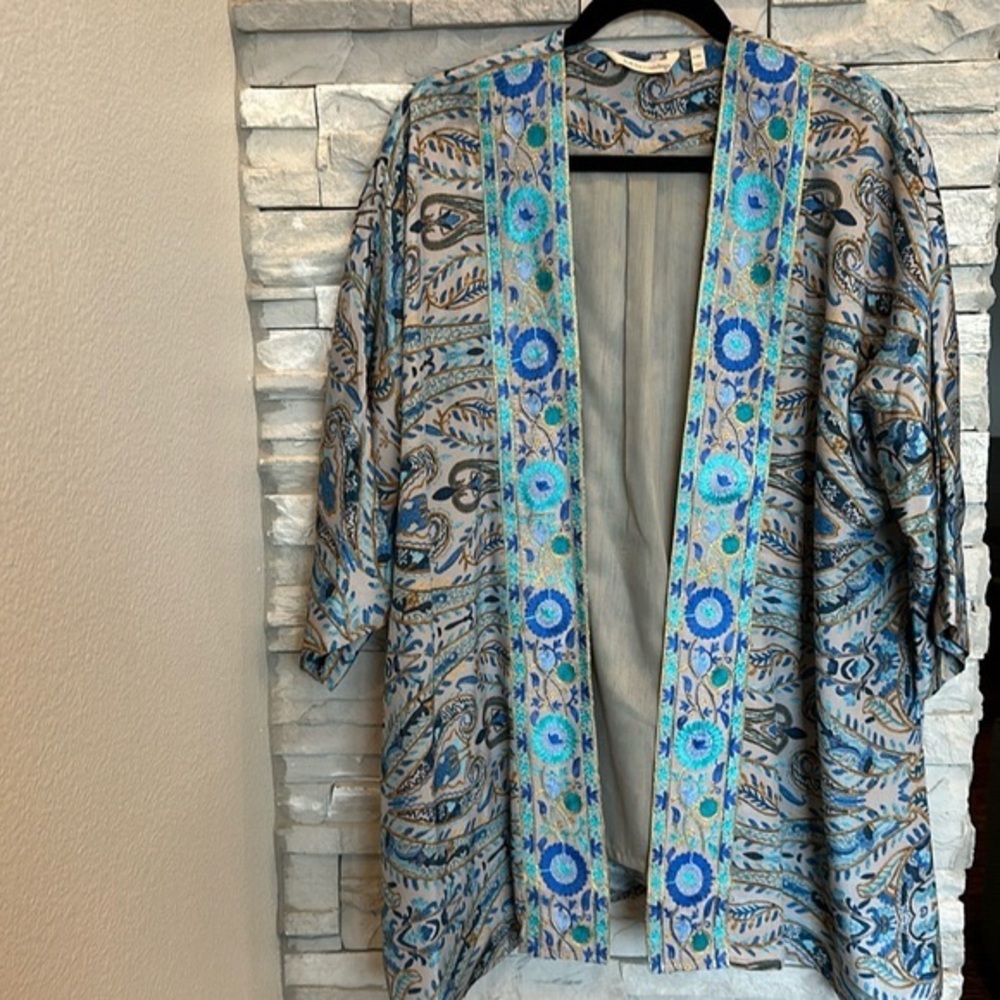 EUC Soft Surroundings Blue Cardigan Duster